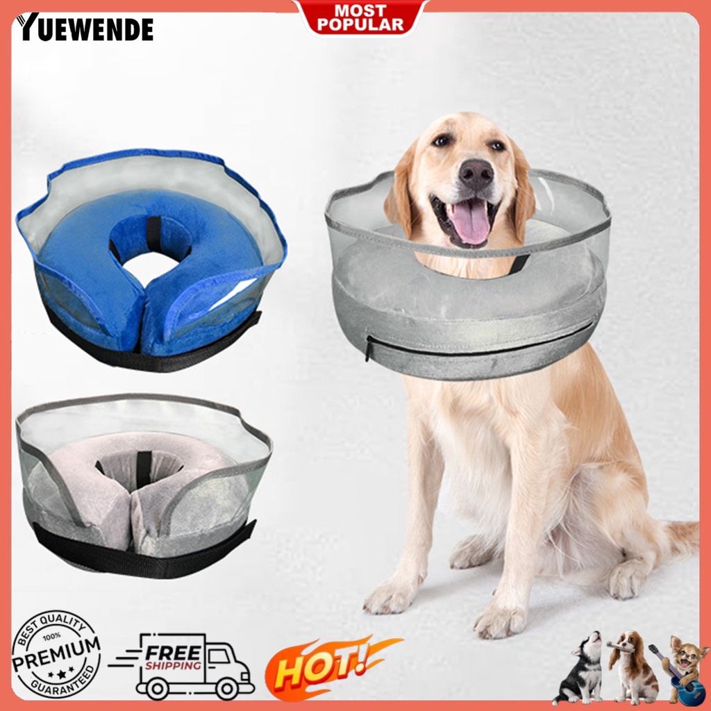 Yq.e Vòng Cổ Bơm Hơi Mềm Mại Co Giãn Thoáng Khí Thoải Mái Có Thể Điều Chỉnh Cho Cún Cưng Sau