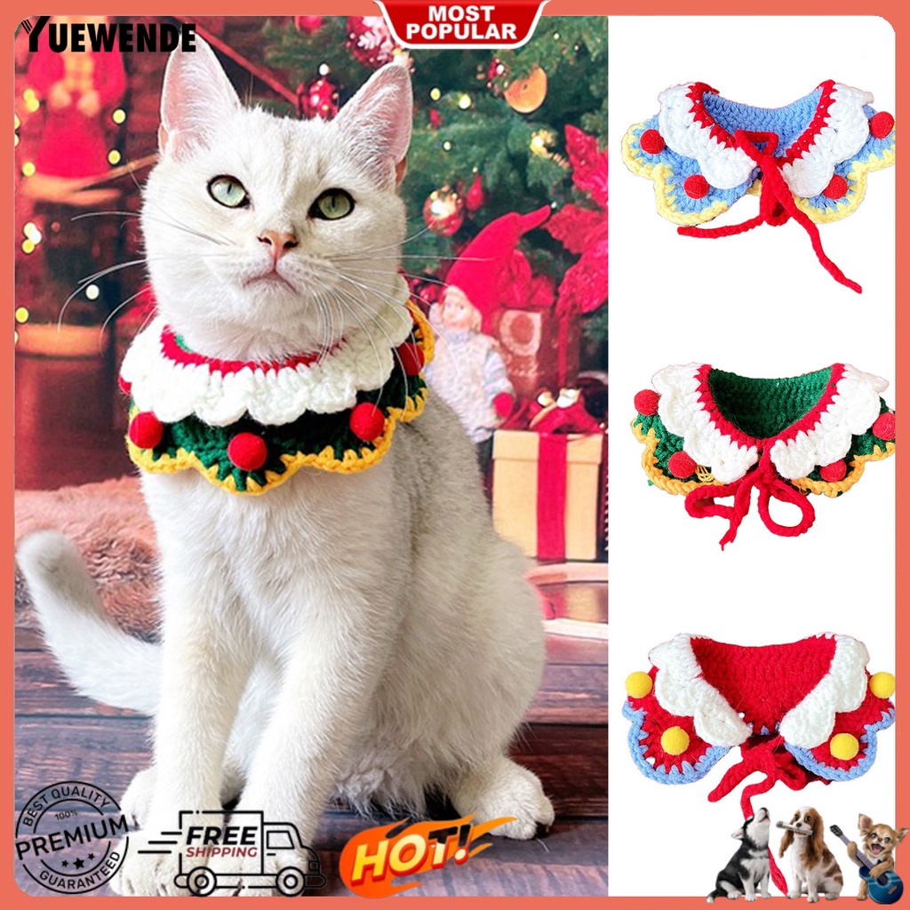 Yq.e Yếm Đeo Cổ Hai Lớp Thân Thiện Với Da Họa Tiết Cánh Hoa Trang Trí Giáng Sinh Dành Cho Thú Cưng