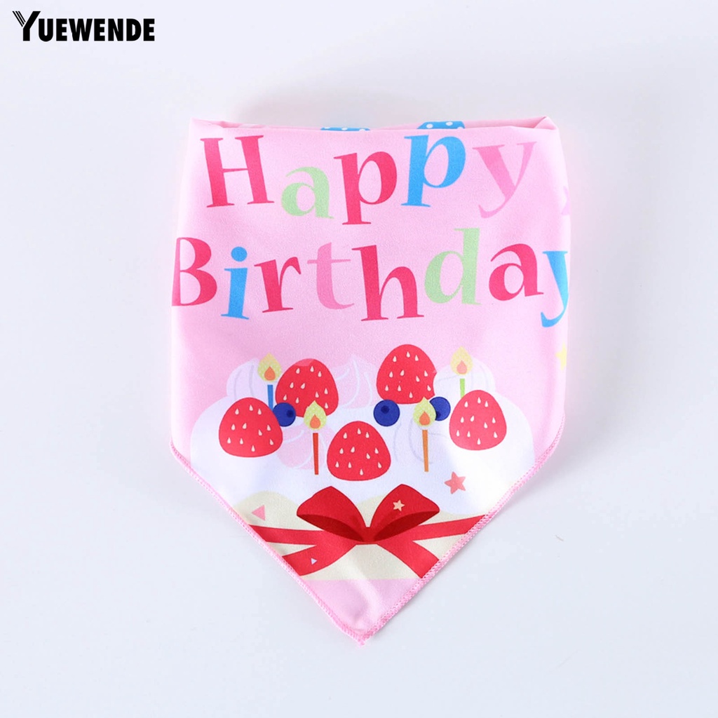 Yq.e Yếm Ăn Tam Giác In Họa Tiết Thời Trang Mềm Mại Dành Cho Cún Cưng / Tiệc Sinh Nhật