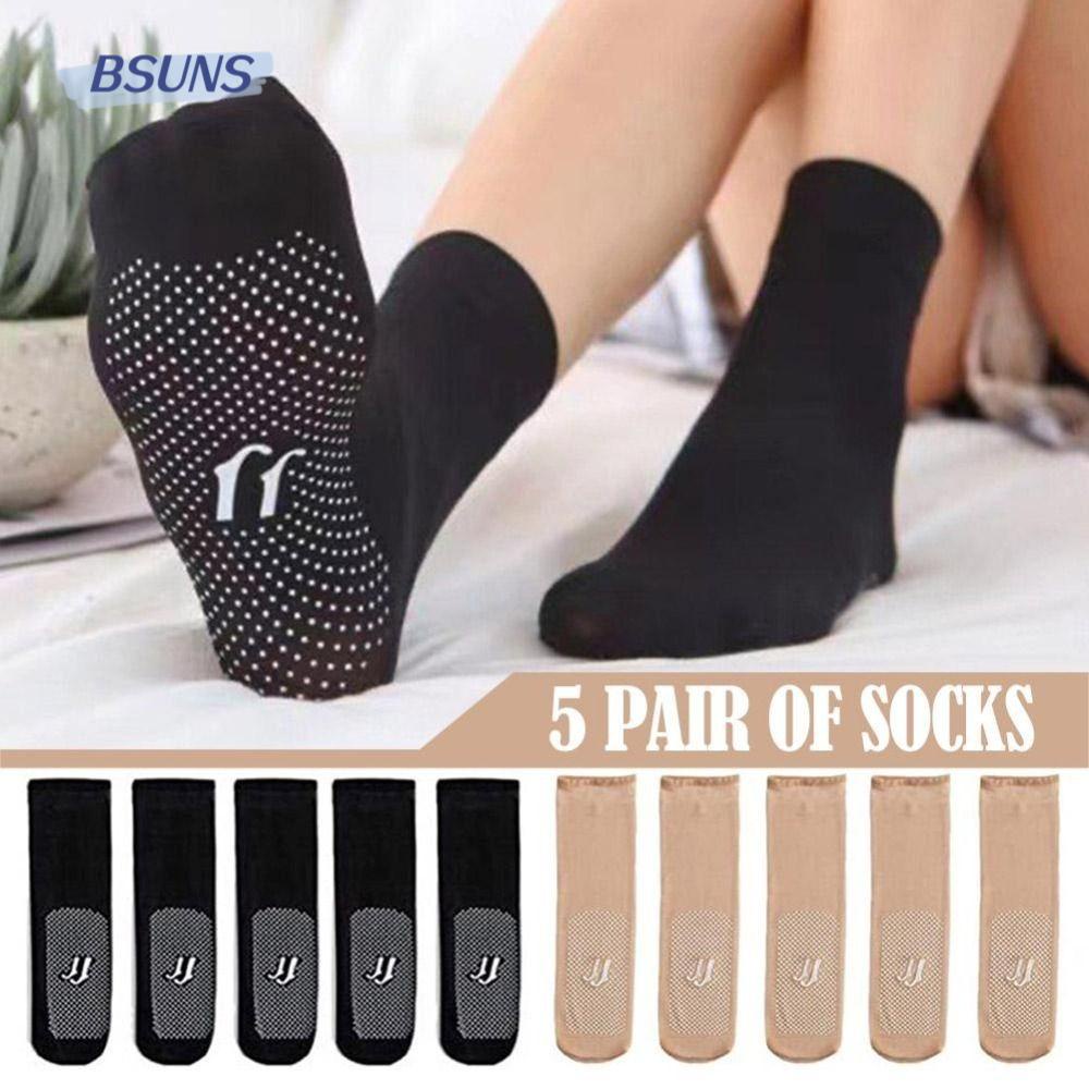 Bộ 5 Cặp Miếng Dán Vô Hình Cho BSUNS|Vớ Lụa Nylon Cao Su Lụa Mát Xa Mắt Cá Chân Họa Tiết Chấm Bi