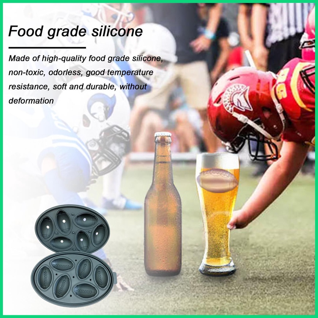 Khuôn Làm Đá 6 Ô Hình Oval Bằng Silicone Có Nắp Và Phễu Có Thể Tái Sử Dụng