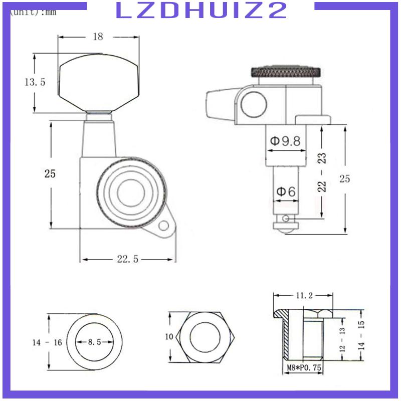 Bộ 6 Chốt Chỉnh Dây Đàn Tỉ Lệ 1: 18 Cho Guitar