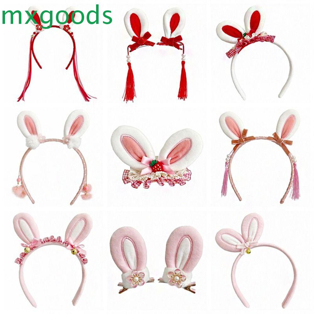 Băng Đô Cài Tóc Hình Thỏ Phối Tua Rua Dễ Thương Cho Nữ