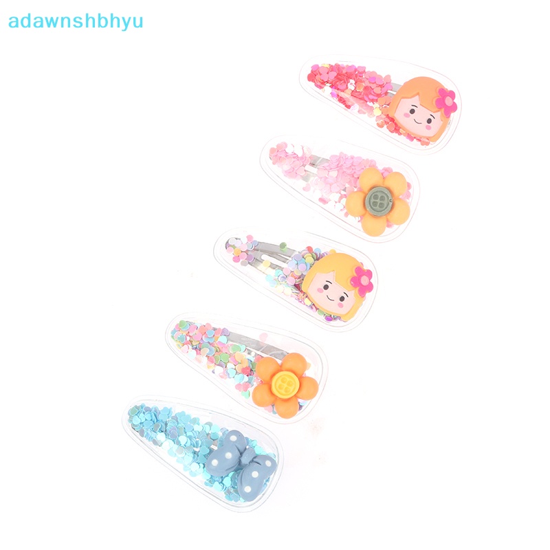 Set 5 Kẹp Tóc Mái Hình Động Vật / Trái Cây / Cát Lún Lấp Lánh Dễ Thương Cho Bé VN