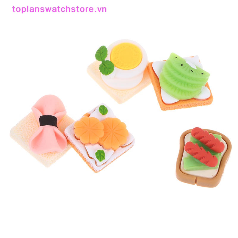 Set 5 Mô Hình Bánh Mì Tráng Miệng Trang Trí Nhà Búp Bê