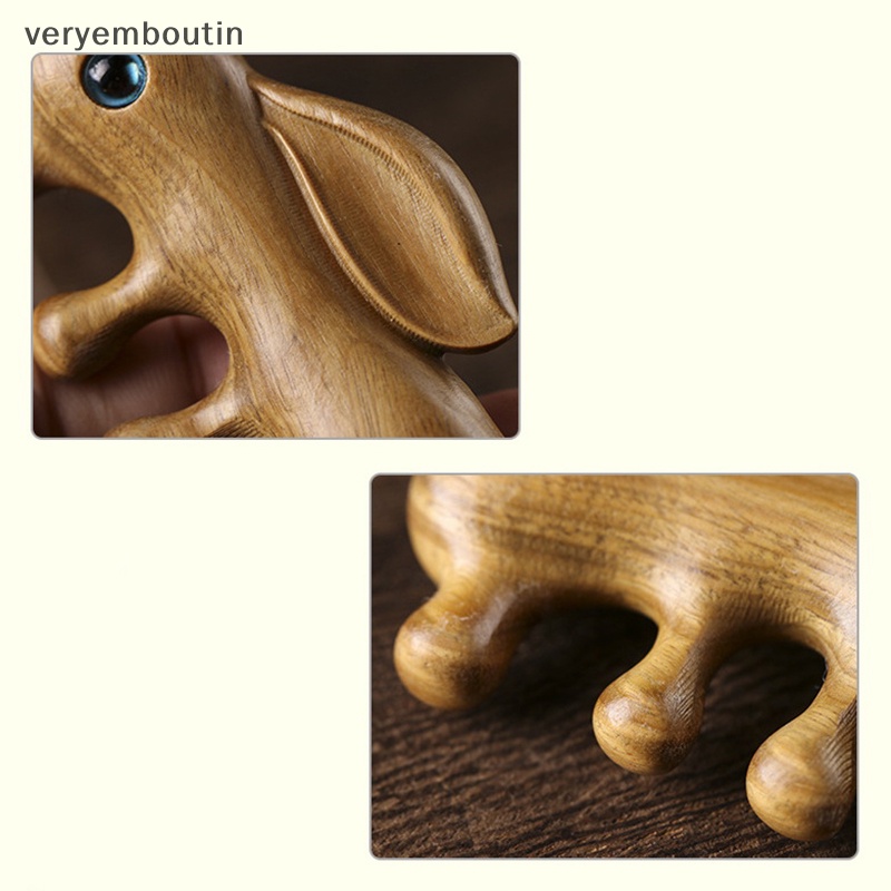 1 Lược Chải Tóc Mát Xa Da Đầu Bằng Đá Meridian Hình Thỏ Dễ Thương