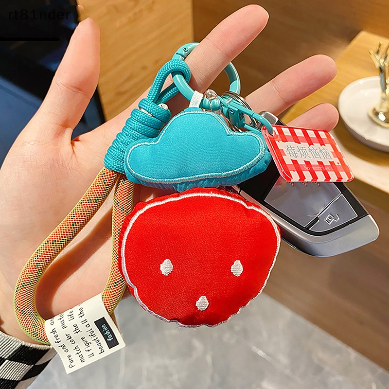 Rt Phụ Kiện Dây Vải Mềm Treo Móc Khóa / Túi Xách Hình Trái Dâu / Cà Rốt Dễ Thương
