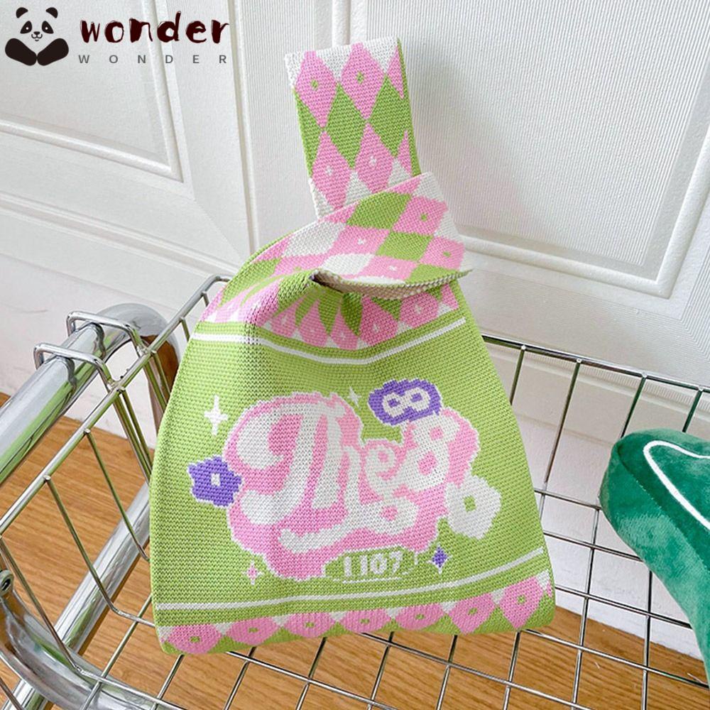 WONDER Túi Xách Đan Len Thủ Công Có Thể Tái Sử Dụng Thời Trang Cho Nữ