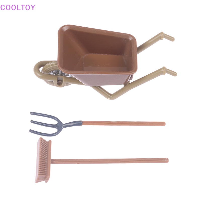 Set 3 Mô Hình Xe Nông Trại Mini Tỉ Lệ 1: 12 Dùng Để Trang Trí Nhà Búp Bê