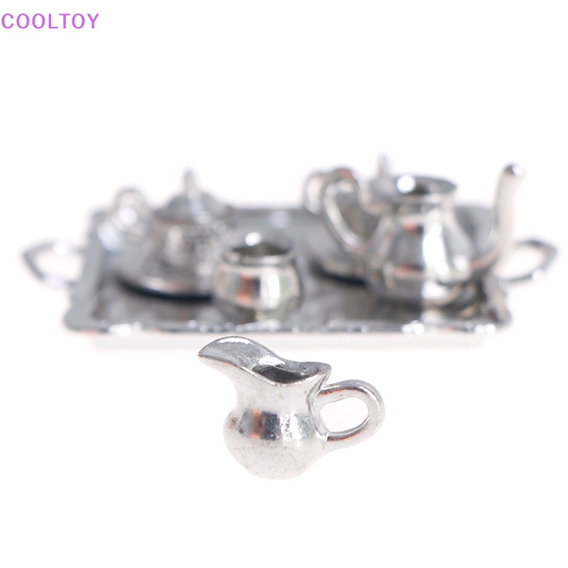 Set 10 Khay Trà Kim Loại 1 / 12 Trang Trí Nhà Búp Bê