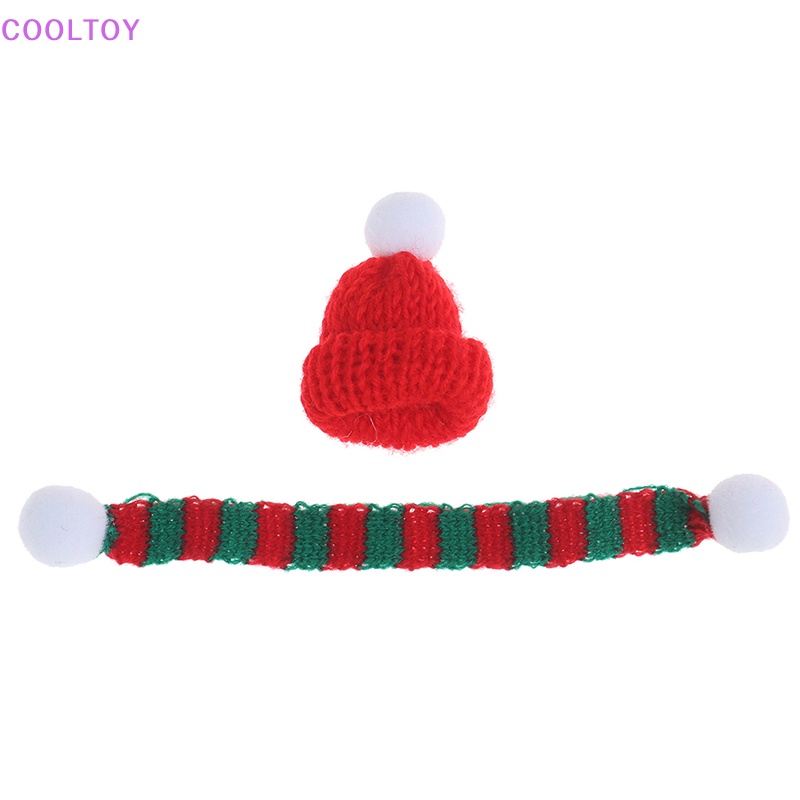 Nón Giáng Sinh Kèm Khăn Choàng Cổ Mini Tỷ Lệ 1 / 6 1 / 12 Cho Nhà Búp Bê