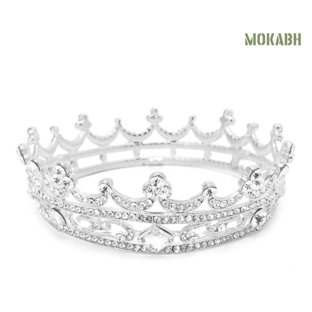 Vương Miện Tròn Đính Đá Toàn Diện Dành Cho Cô Dâu