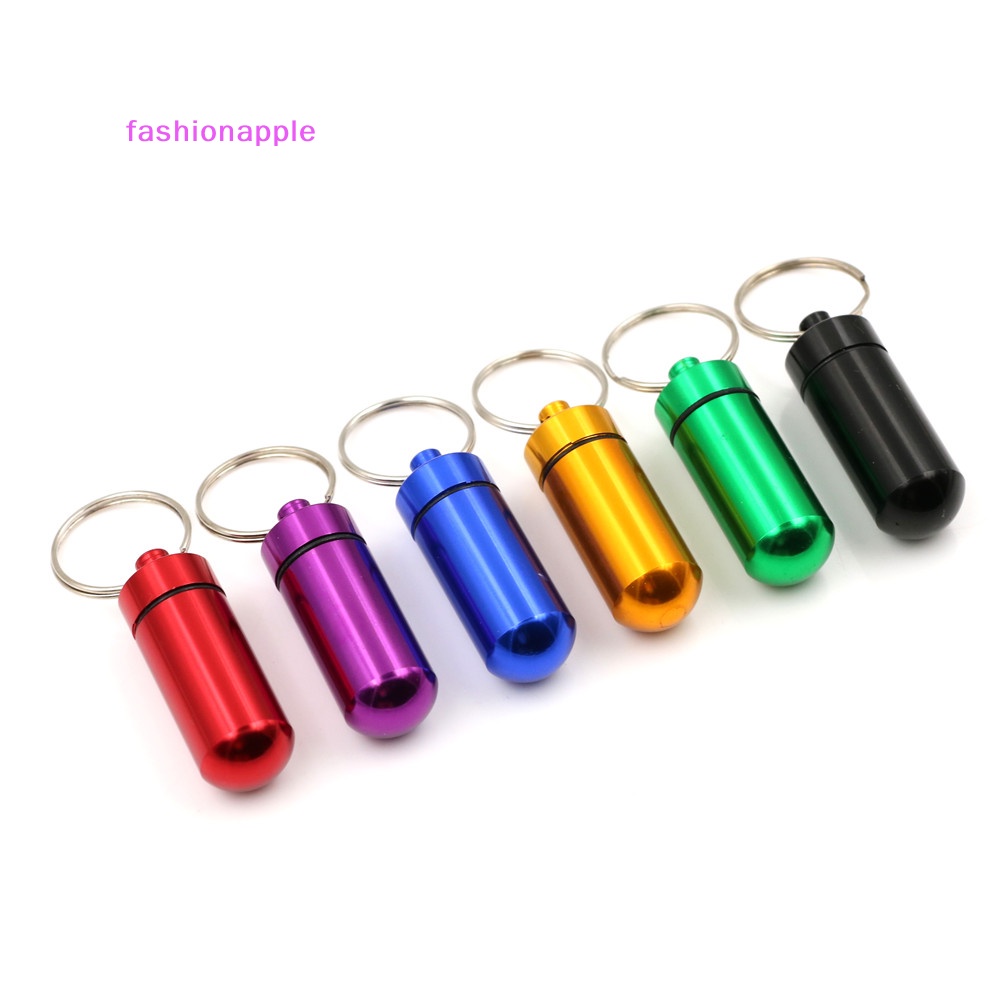 Bộ 5 Hộp Đựng Thuốc Mini Bằng Nhôm Chống Thấm Nước Kèm Móc Khóa Tiện Dụng