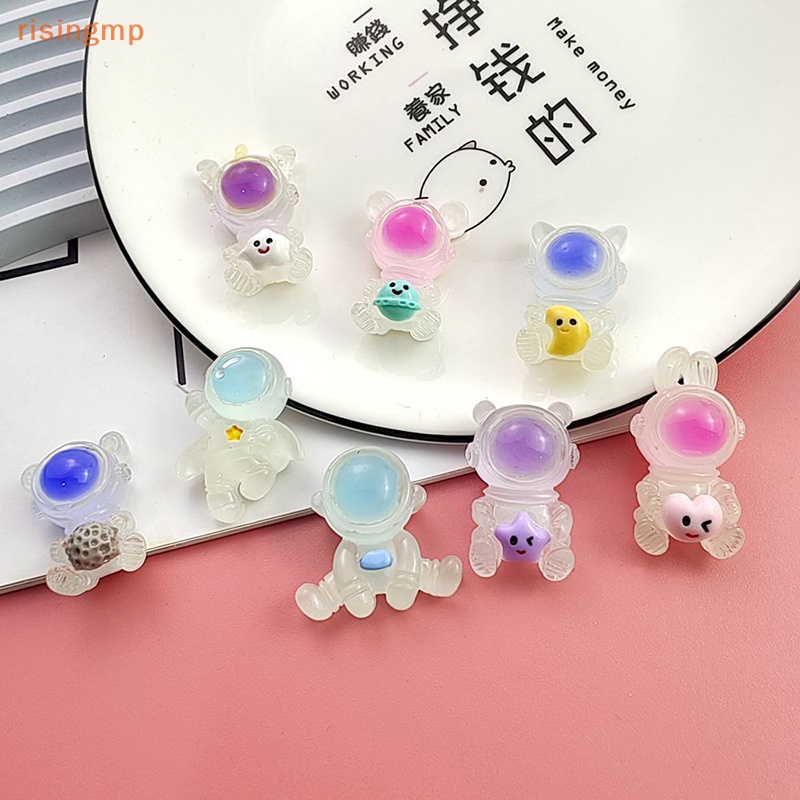 [risingmp] Set 10 Đồ Chơi Slime Trong Suốt Màu Xanh Dương Phát Sáng Hình Phi Hành Gia Đáng Yêu