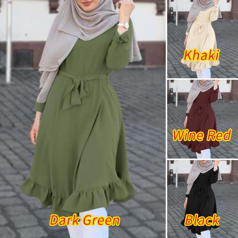 Zanzea Áo Kiểu Dài Tay Màu Trơn Có Dây Thắt Eo Tháo Rời Được Dành Cho Nữ