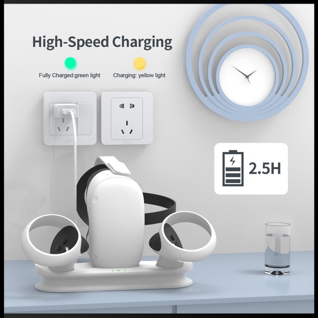 Đế Sạc Từ Tính Tương Thích Với Kính Thực Tế Ảo Oculus Quest2vr Kèm Sạc Pin