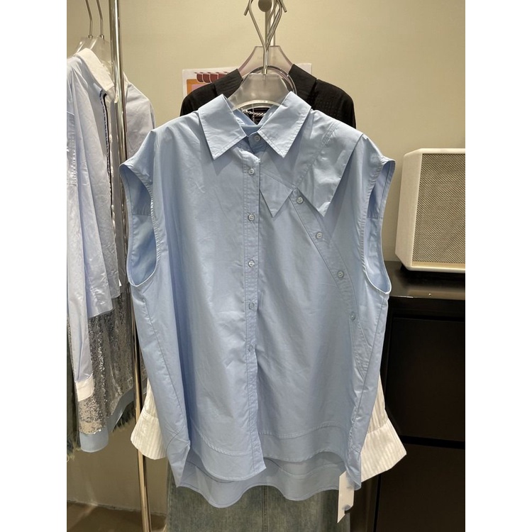 Áo Sơ Mi Không Tay Dáng Rộng Cài Nút Thời Trang Mùa Hè Hàng Mới 2023