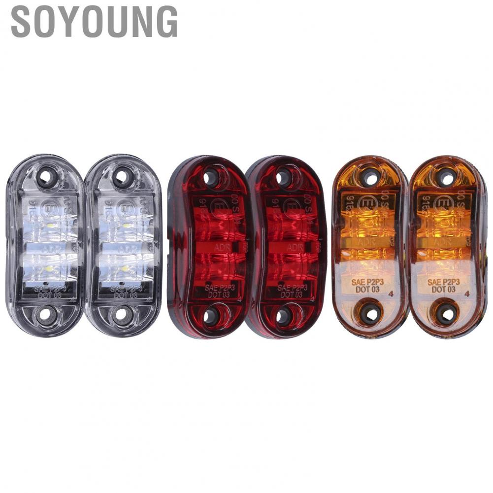 Soyoung 10-30V 2LED Side Marker Light High Brightness Turn Signal Lamp for Cars Trucks Trailers RVs