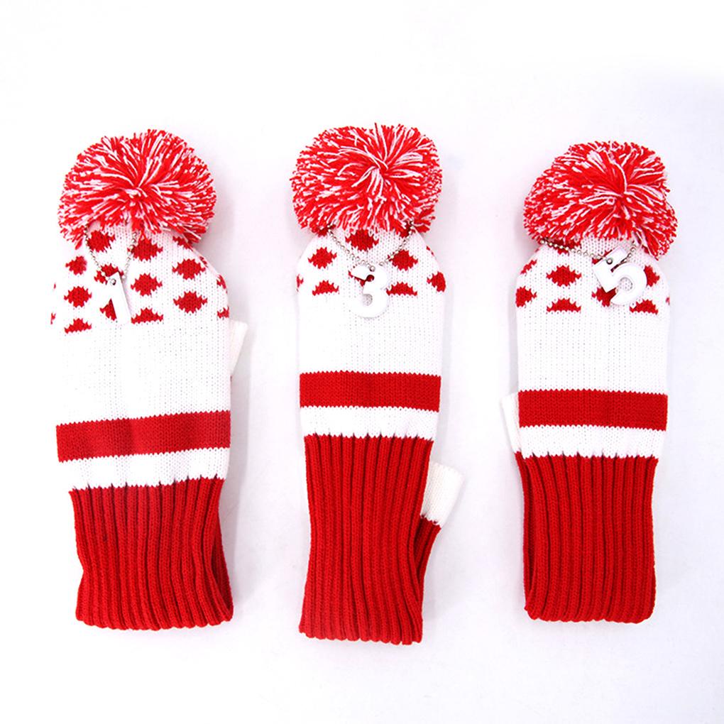 Bộ 3 Vỏ Bọc Đầu Gậy Đánh Golf Làm Bằng Len Kích Thước Nhỏ Gọn Dành Cho 1 / 3 / 5 Clubs