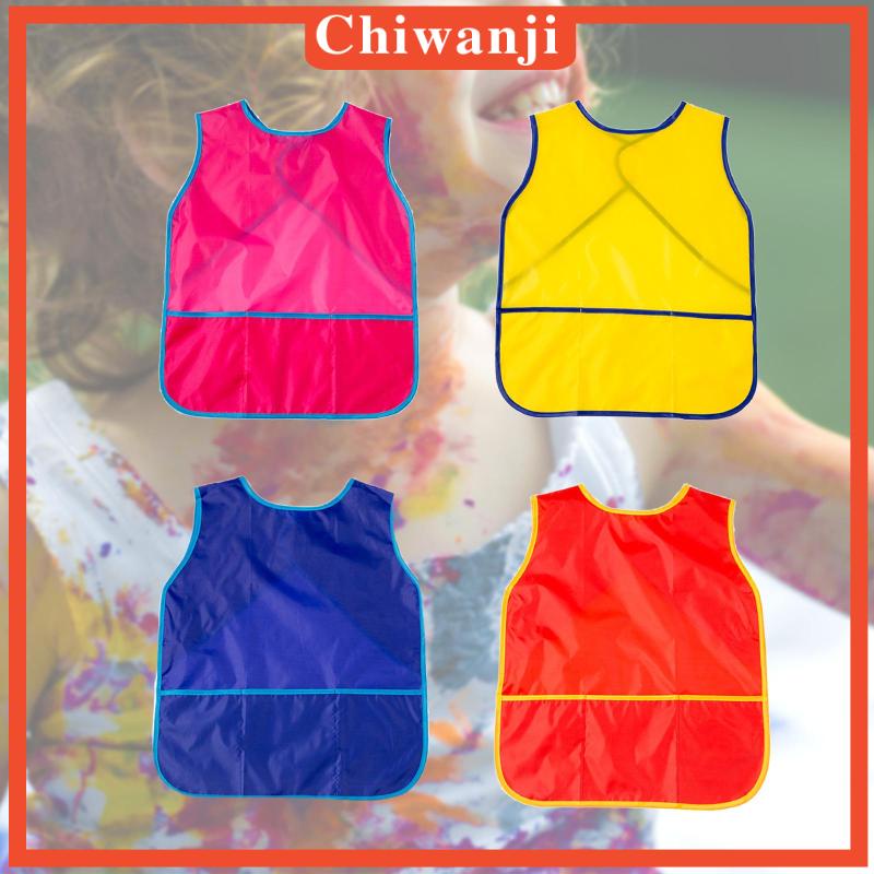[Chiwanji] Tạp Dề Vẽ Tranh Không Tay Có Túi Cho Họa Sĩ