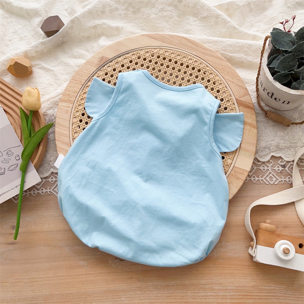 Bộ Áo Liền Quần In Hình Chú Voi Hoạt Hình Dễ Thương Thời Trang Mùa Hè Cho Bé Trai