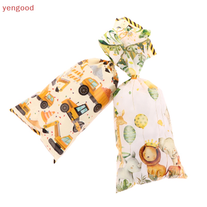 Bộ 50 Túi Đựng Kẹo Chủ Đề Động Vật Xây Dựng