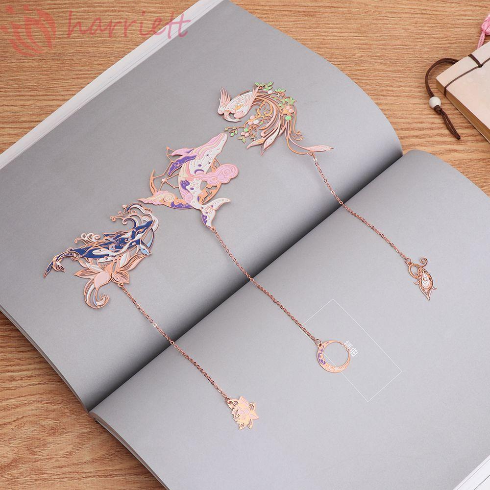 Kẹp Đánh Dấu Trang Sách Bằng Kim Loại Hình Chim Công Phối Tua Rua Phong Cách Retro