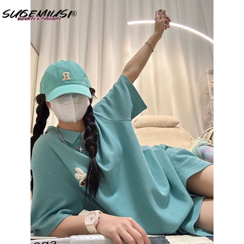 Sugemiusi Set Đồ Thể Thao Áo Thun Polo Ngắn Tay Và Quần Short Thời Trang Mùa Hè Cho Nữ