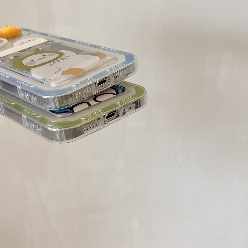 Ốp Điện Thoại Tpu Mềm Trong Suốt Hình Ếch Hoạt Hình Có Ngăn Đựng Thẻ Cho iPhone 14 Plus 13 12 11 Pro XR XS Max