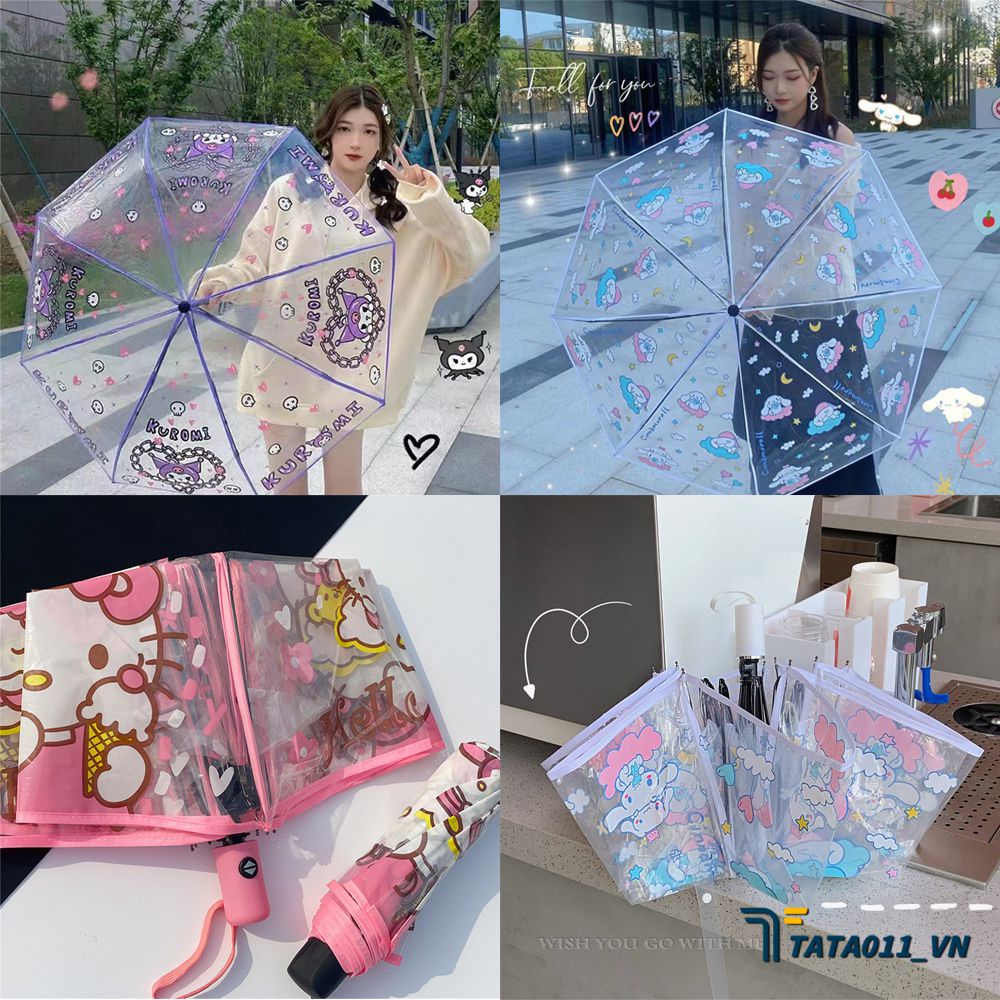 Sanrio ô dù che mưa gấp gọn/cute/trong suốt/ô dù trong suốt