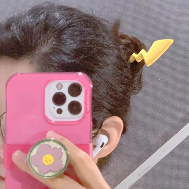Kẹp Tóc Màu Vàng Bằng Acrylic Thời Trang Cho Nữ