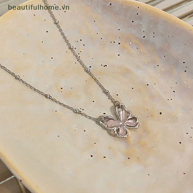 Vòng cổ Mặt Hình Bướm Rỗng Đính Đá Zircon Lấp Lánh Thời Trang Cho Nữ