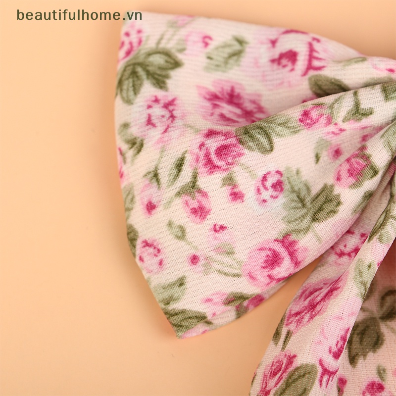 Kẹp Tóc Hình Nơ In Hoa Xinh Xắn Cho Nữ