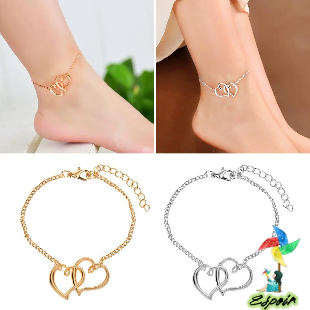 Lắc Chân Dạng Chuỗi ESPO|Lắc Chân Mặt Trái Tim Nhiều Màu Sắc Thời Trang Đi Biển Mùa
