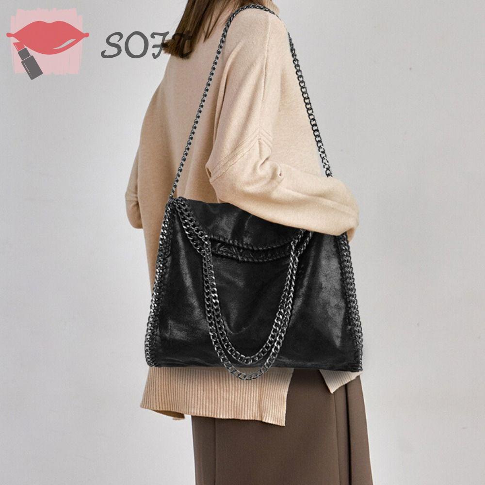 Túi Đeo Vai Cỡ Lớn Phối Dây Xích Thời Trang Cho Nữ