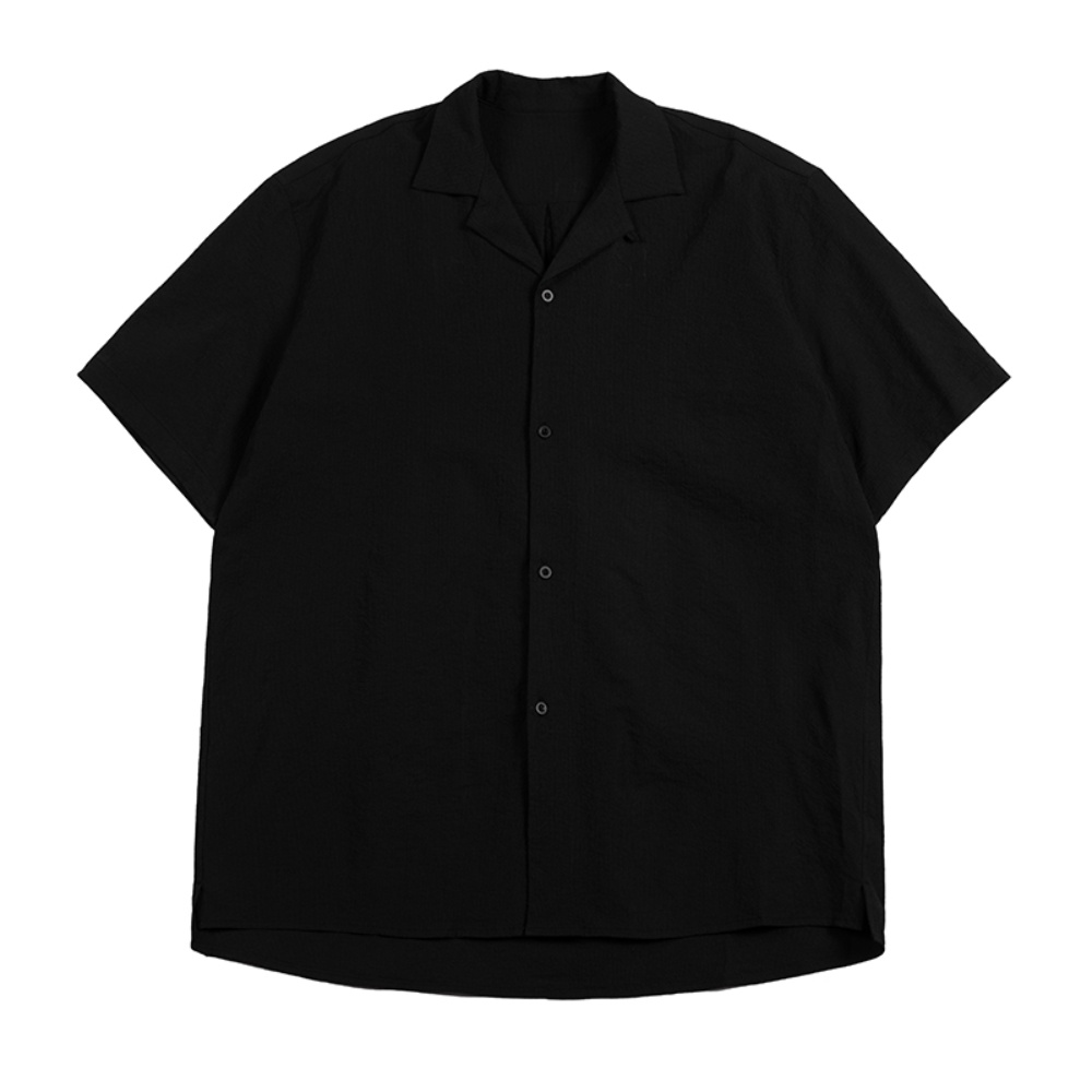 Noears Áo Sơ Mi Trắng Mỏng Nhẹ Dáng Rộng Không Sắt Chống Nhăn Mùa Hè Nhật Bản Đơn Giản Cho Nam