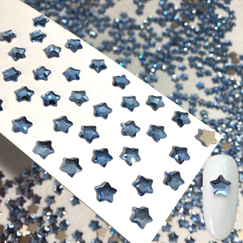 Miếng Dán Pha Lê Nhân Tạo Hình Ngôi Sao / Trái Tim Nhiều Màu Dùng Trang Trí Móng Tay DIY