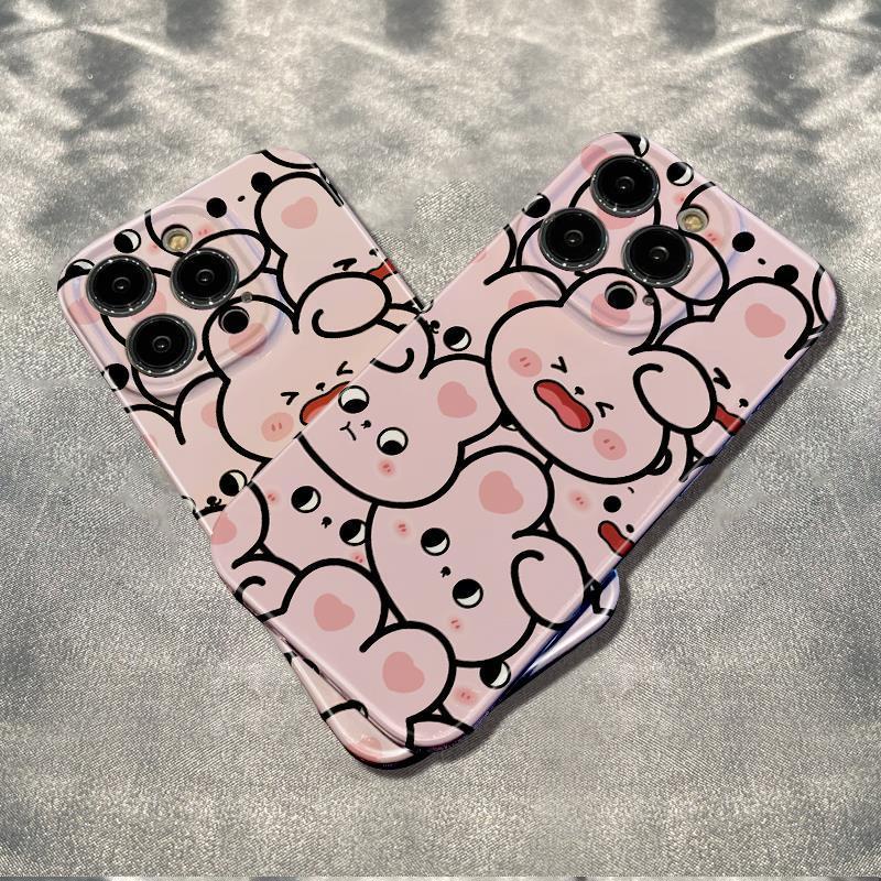 Ốp Điện Thoại Mềm Chống Sốc In Hình Thỏ Hồng Cho Iphone 12 6In 14Pro 13 11 78