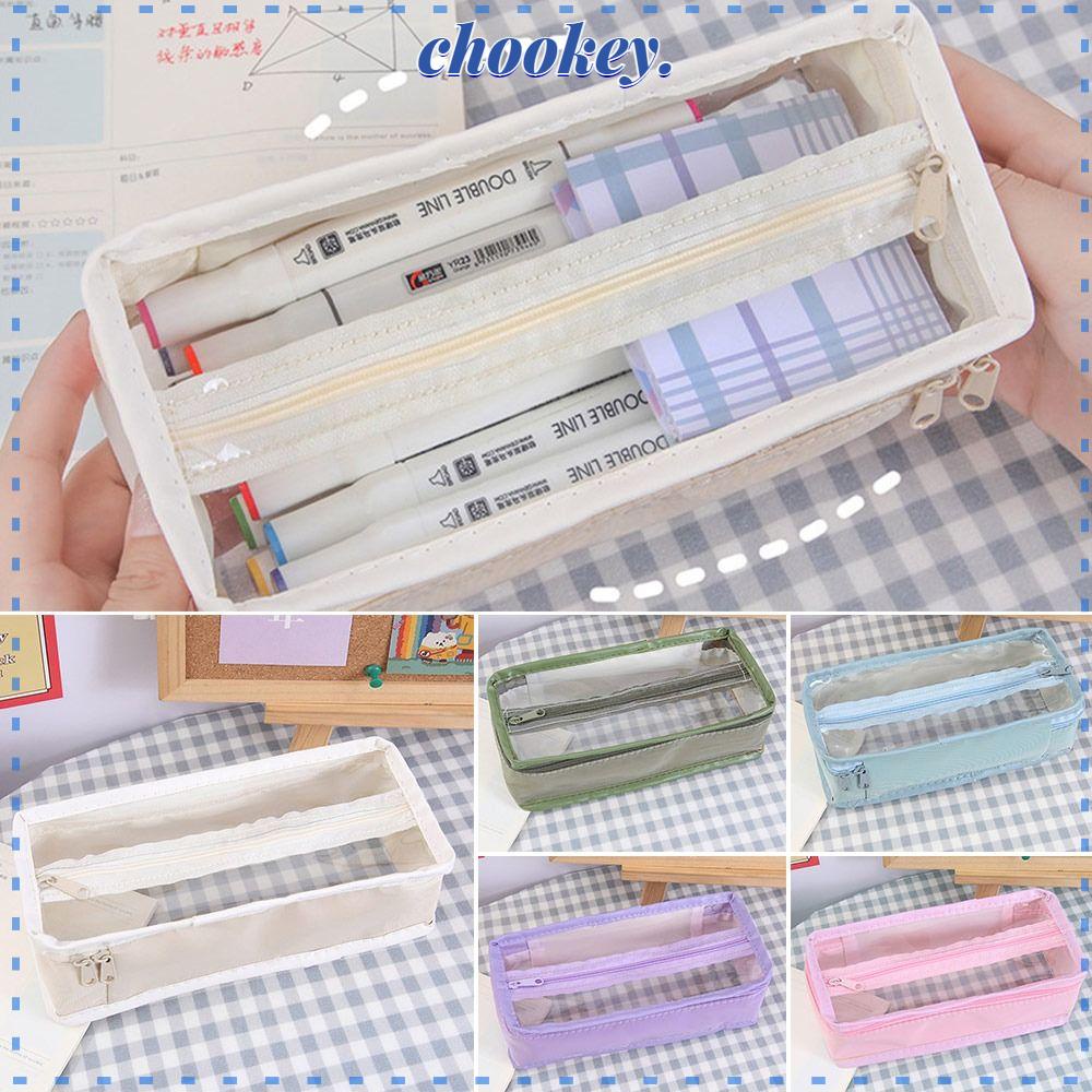 Công suất lớn trong suốt Túi Đựng Bút Thiết Kế Sáng Tạo Dễ Thương