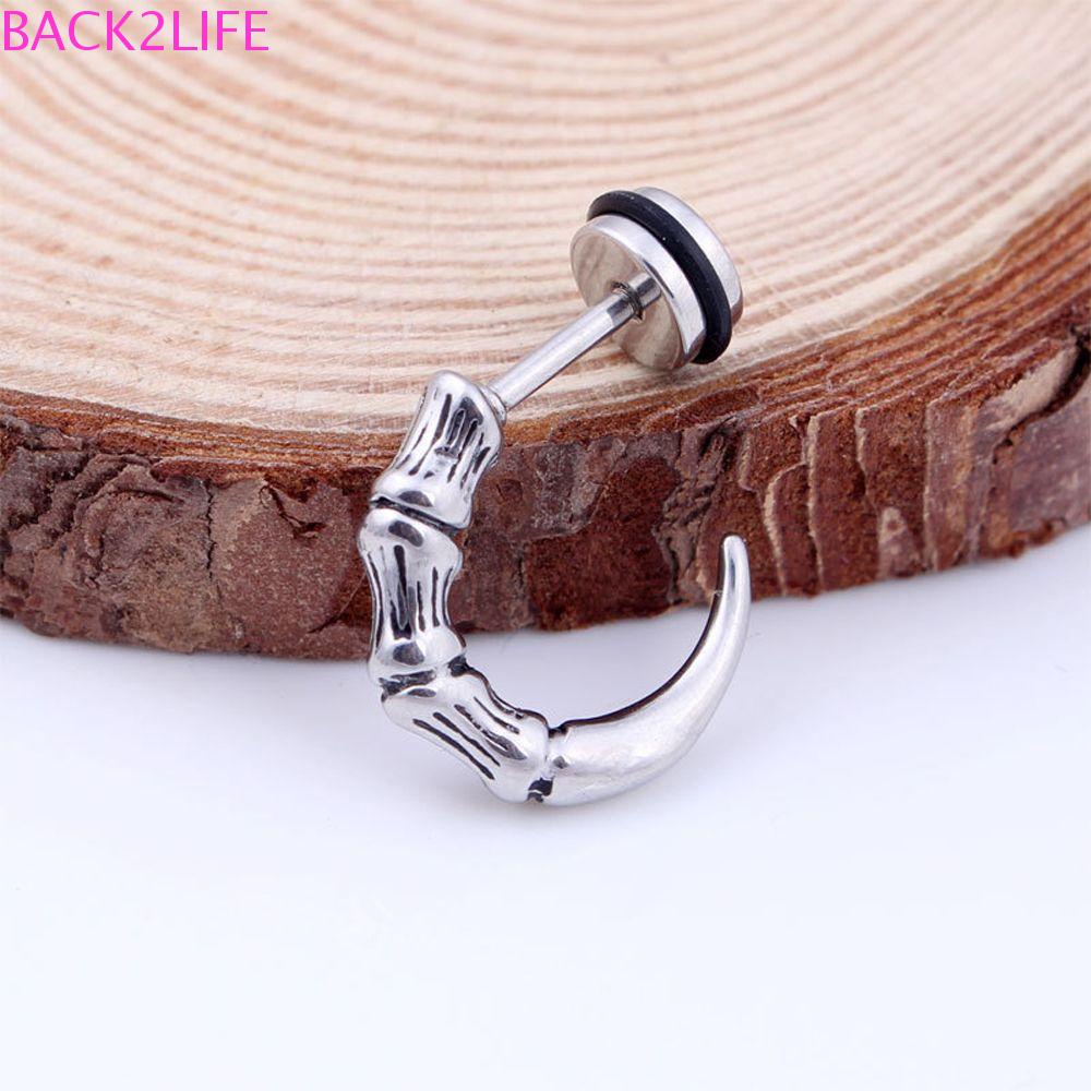 Bông Tai Dạng Xỏ Bằng Thép Không Gỉ Phong Cách Gothic Punk Cổ Điển 2Lip Cho Nam