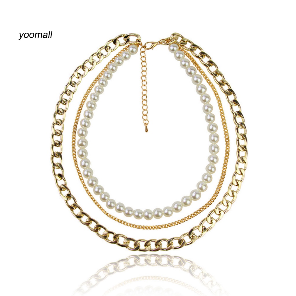Vòng cổ Nhiều Lớp Đính Ngọc Trai Nhân Tạo Thời Trang Dành Cho Nữ