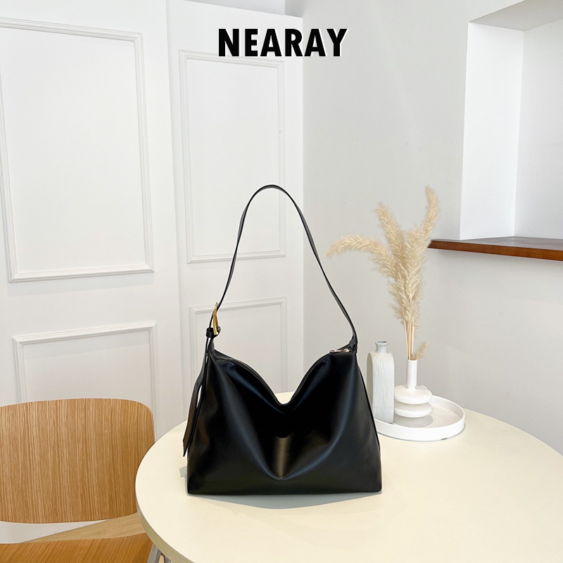 NEARAY  túi đeo vai túi tote Cỡ Lớn PU Màu Trơn 2023 NEW  Chic Độc đáo Beautiful ins L91T24S 37Z230910