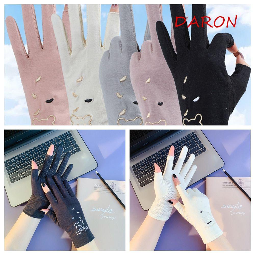 Găng Tay Lái Xe Chống Nắng Dạng Lưới Mỏng Hình Gấu Cho Nữ