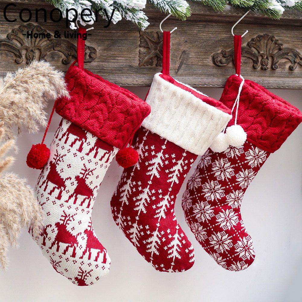 CONOPERY Vớ Đan Len Phong Cách Giáng Sinh Năm Mới Độc Đáo