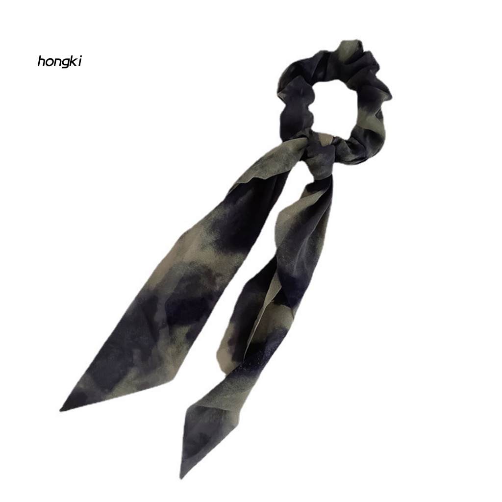 Dây Cột Tóc Ruy Băng Dài In Họa Tiết Phong Cách Vintage Cho Nữ