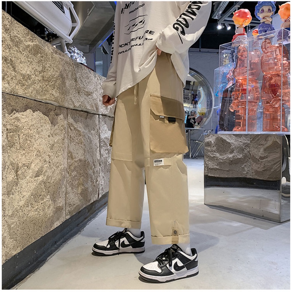 Quần Dài Dáng Rộng Phong Cách Retro Nhật Bản Thời Trang Xuân Thu Cho Nam