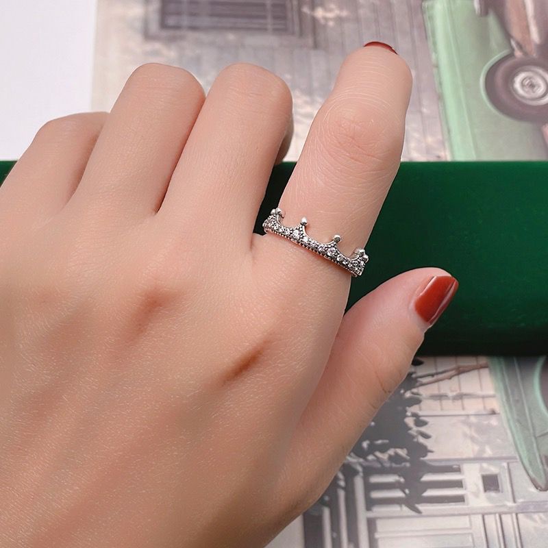 Nhẫn Đính Hôn Mạ Vàng Hồng 18k Pandora Đính Đá Zircon 925 Sang Trọng Cho Nữ