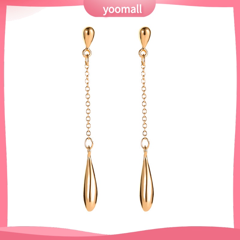 Bông Tai Tua Rua Dáng Dài Hình Giọt Nước Đơn Giản