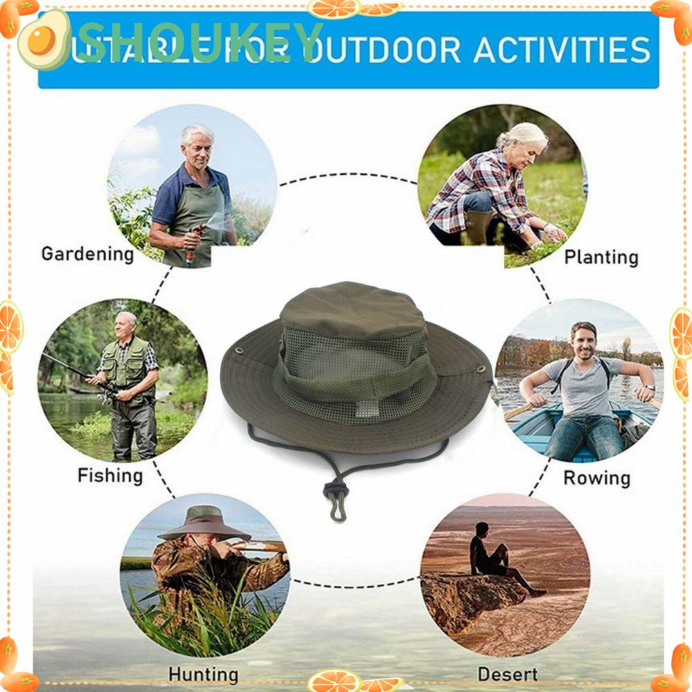 SHOUKEY Mũ Rộng Vành Chống Nắng Tia UV Thoáng Khí Tiện Dụng Khi Đi Câu Cá