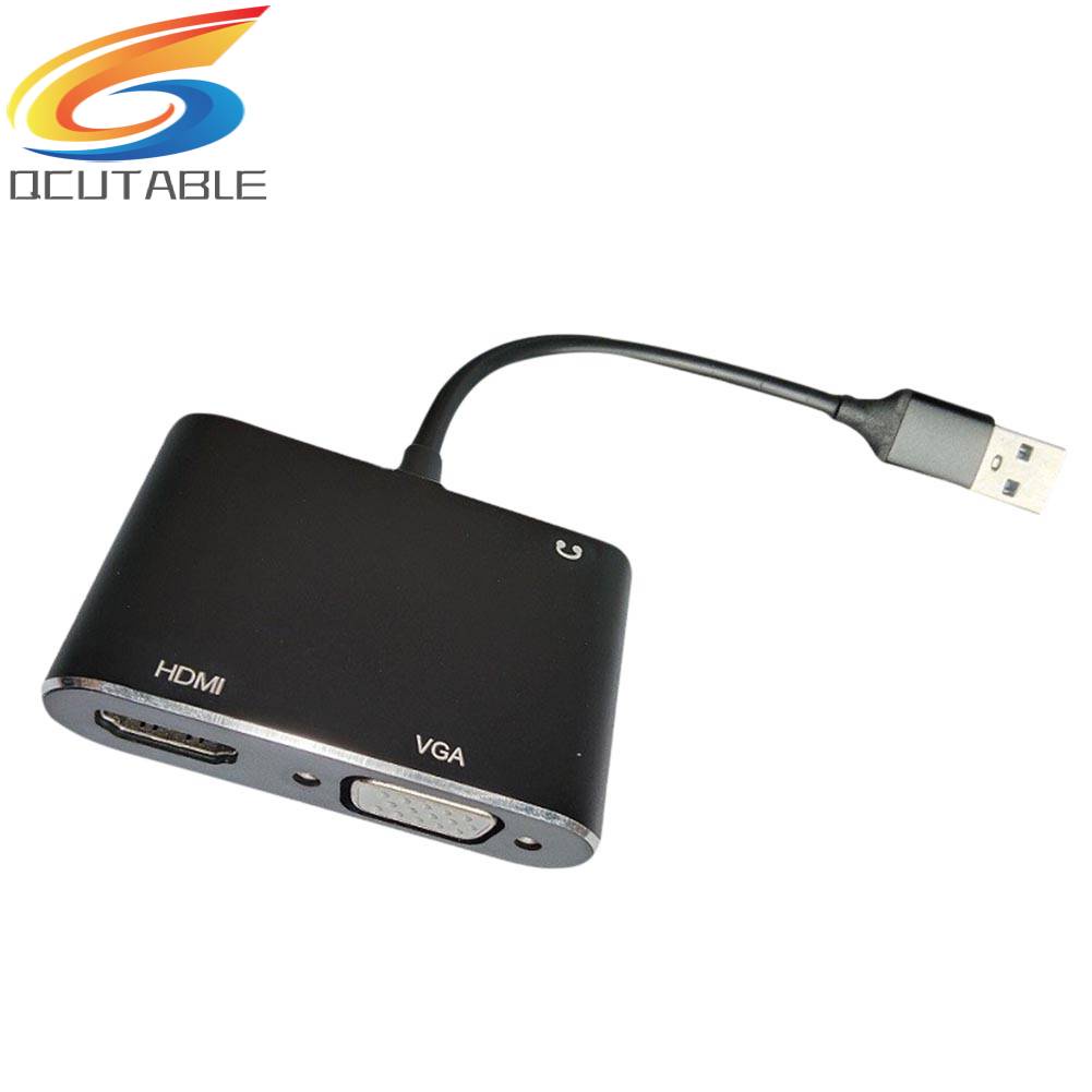 Bộ Chia Cổng Âm Thanh 3.5 USB C VGA Cho PC Laptop TV